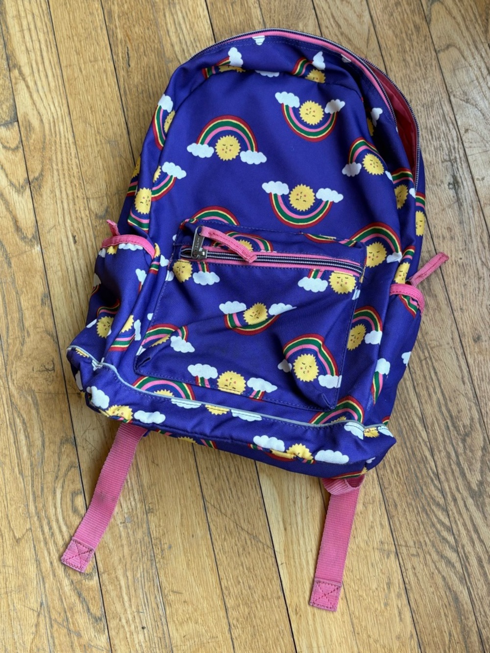 Hanna Andersson Kids Purple Rainbow Backpack with Pink Accents